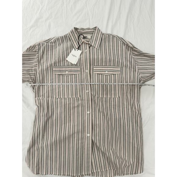 Isabel Marant Ajady Striped Button Down Shirt Women's 36 Organic Cotton Utility - Picture 16 of 16